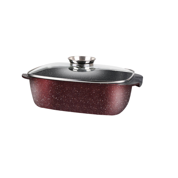 Royal Swiss Royal Swiss Rooster/braadpan antikleeflaag stenen coating 32 CM Kleur zwart