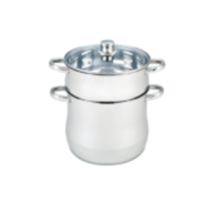 Royalty Line Couscous Pan RVS - 8 Liter stoommand  dubbel glazen deksel