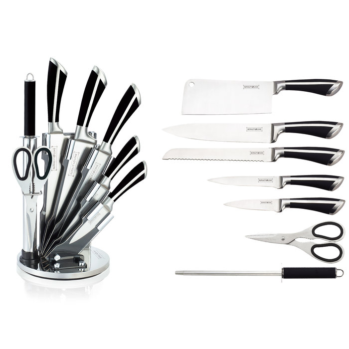 Royalty Line Royalty Line Switzerland Messenset VRL-KSS700 8-delige RVS messenset zwart