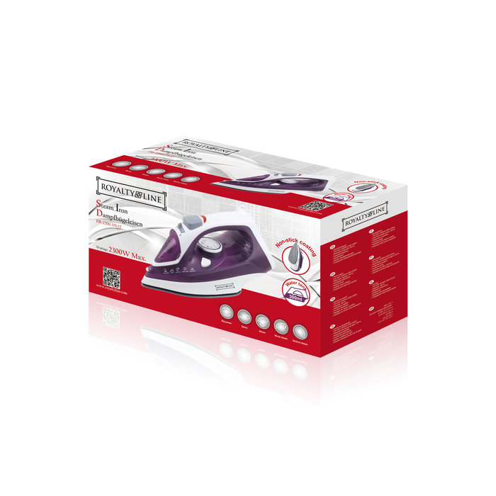 Royalty Line Royalty Line Stoomstrijkijzer - Paars/Wit