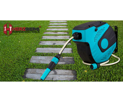 Herzberg Herzberg HG-8025: 10 M Automatische Waterslanghaspel Met Stalen Montage