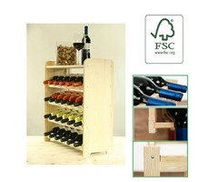 SMH LINE® SMH LINE® Wijnrek - 24 flessen -63x63x26,5cm - Wijnrek Hout- Flessenrek