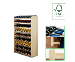 SMH LINE® SMH LINE® Wijnrek - 63 flessen - 118x72x26,5 cm - Wijnrek Hout - Flessenrek