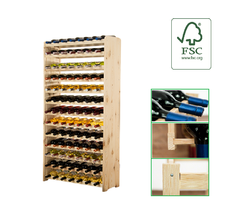 SMH LINE® SMH LINE® Wijnrek - 91 flessen - 164x72,5x24,7cm - Wijnrek Hout - Flessenrek