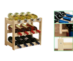 SMH LINE® SMH LINE® Wijnrek -12 flessen - 38x43,5x25 cm - Wijnrek Hout - Flessenrek