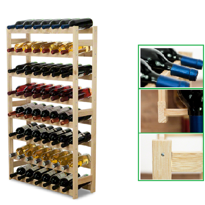 SMH LINE® SMH LINE® Wijnrek - 56 flessen - 118x68x25 cm - Wijnrek Hout- Flessenrek