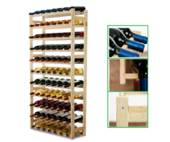 SMH LINE® SMH LINE® Wijnrek - 77 flessen -167x72.5x25cm - Wijnrek Hout- Flessenrek