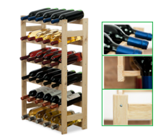 SMH LINE® SMH LINE® Wijnrek - 30 flessen - 86x53,5x25 cm - Wijnrek Hout- Flessenrek