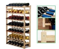 SMH LINE® SMH LINE® Wijnrek - 42 flessen -102x62.6x25cm - Wijnrek Hout- Flessenrek