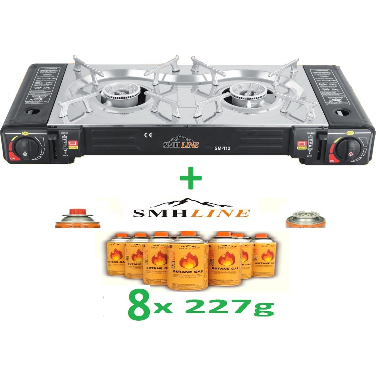 SMH LINE® Camping kooktoestel - Draagbaar Gasfornuis - Incl. 6x