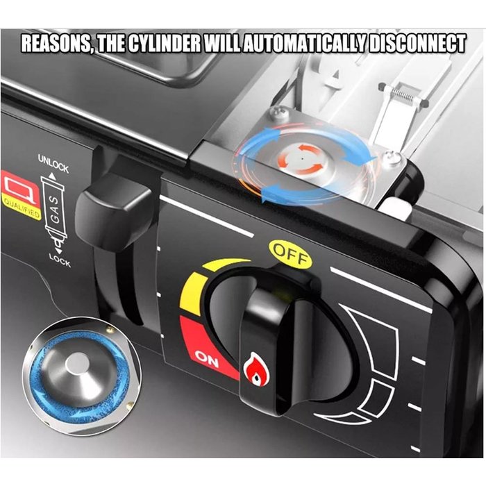 SMH LINE® SMH LINE®  Camping kooktoestel - Draagbaar Gasfornuis - Incl. 4x gasflessen en koffer