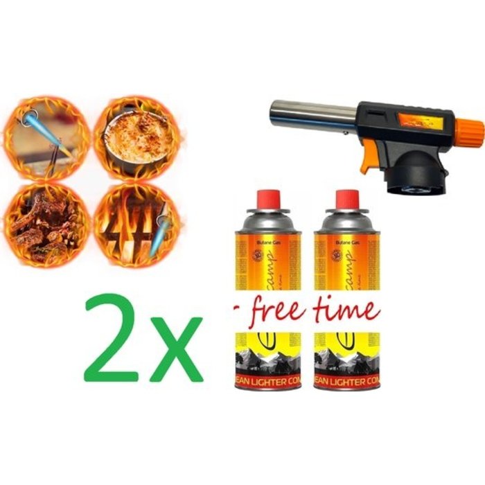 SMH LINE® SMH LINE® Gasbrander - Creme Brulee Brander - keukenbrander - Incl. 2x Gasflessen