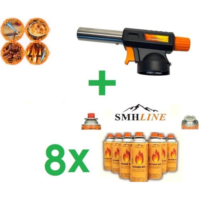 SMH LINE® SMH LINE® Gasbrander - Creme Brulee Brander - keukenbrander - Incl. 8x Gasflessen