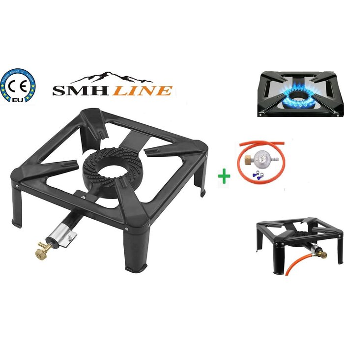 SMH LINE® SMH LINE® Wokbrander - Kooktoestel - 40x40cm - 7,5 KW - Incl, drukregelaar