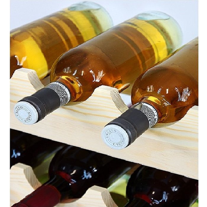 SMH LINE® SMH LINE® - Hout Wijnrek - Wijnrek voor op het Aanrecht of Bar - Bottle Rack- 24x47x29 cm (HxBxD) Wijnrek voor 8 flessen Flessenrek Modulair en Stapelbaar - Flessenhouder Staand