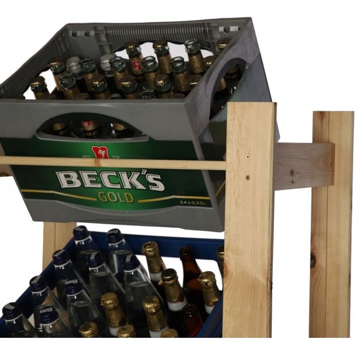 SMH LINE® SMH LINE® Krattenrek - Opbergrek - 4 Kratten - Extra Stevig - Hout