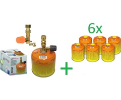 SMH LINE® SMH LINE® - Bunsenbrander - & Laboratoriumbrander - Bunsenbrander - laboratoriumverwarming - Labogaz - Regelbare vlam - INCLUSIEF 6x 300g Easy Clic Gas cartouche - Schroefventiel