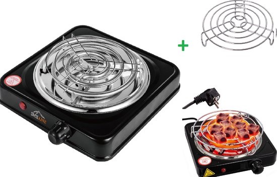SMH LINE® SMH LINE® Elektrische Kolenbrander - 1 Pit - Elektrische Kookplaat - 1000W - Incl. Rooster