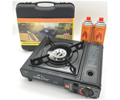 SMH LINE® SMH LINE®  Camping kooktoestel - Draagbaar Gasfornuis - Incl. 2x gasflessen en koffer
