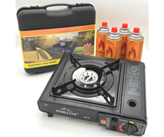 SMH LINE® SMH LINE®  Camping kooktoestel - Draagbaar Gasfornuis - Incl. 4x gasflessen en koffer