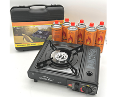 SMH LINE® SMH LINE®  Camping kooktoestel - Draagbaar Gasfornuis - Incl. 6x gasflessen en koffer