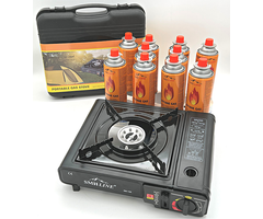 SMH LINE® SMH LINE®  Camping kooktoestel - Draagbaar Gasfornuis - Incl. 10x gasflessen en koffer