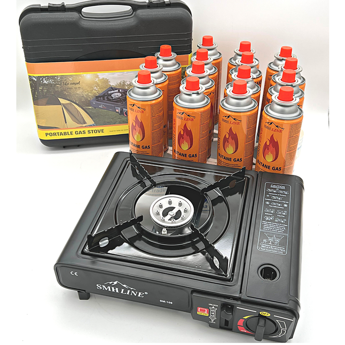 SMH LINE® SMH LINE®  Camping kooktoestel - Draagbaar Gasfornuis - Incl. 20x gasflessen en koffer