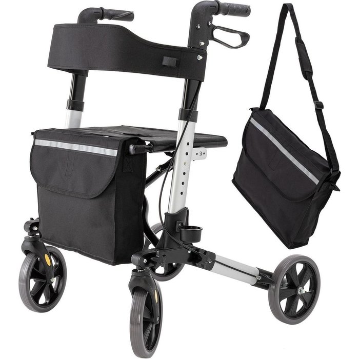 SMH LINE® SMH LINE® Lichtgewicht Rollator - Dubbel Opvouwbaar - Incl. Led lamp