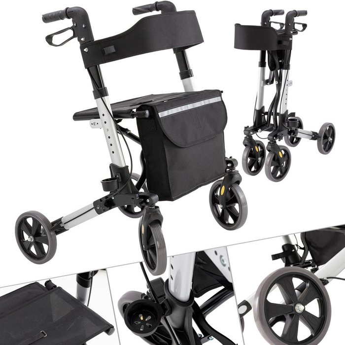 SMH LINE® SMH LINE® Lichtgewicht Rollator - Dubbel Opvouwbaar - Incl. Led lamp
