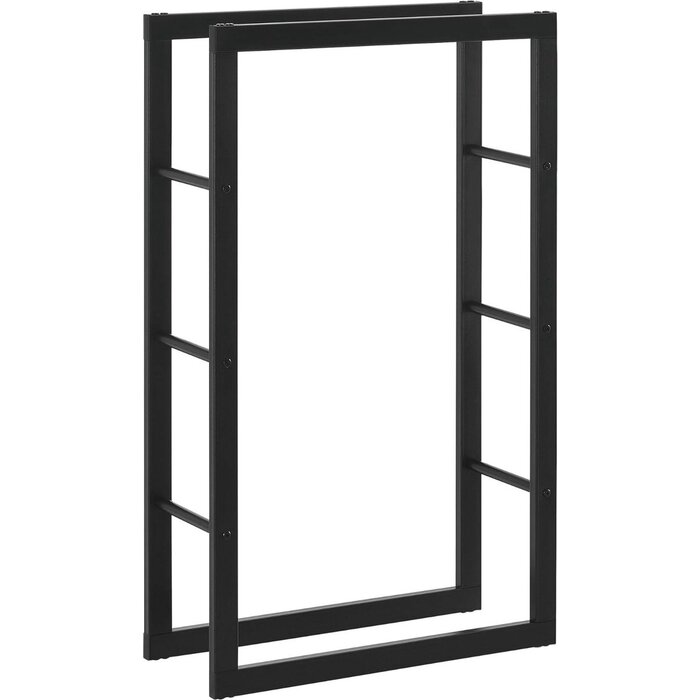 SMH LINE® SMH LINE® Brandhoutrek - Houtopslag - 100x100x25cm ( BxHxD) - Zwart - Metaal - Haardhout opslag – Haardhoutrek - Binnen en buiten