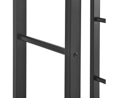 Laneetal Brandhoutrek binnen buiten, 150x40x25 cm, brandhoutrek van metaal, stapelhulp, houtschuur, brandhoutopslag, brandhoutstandaard, houtopslag, voor brandhout, zwart