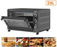 SMH LINE® SMH LINE® Mini Vrijstaande Oven - 26L - 1400W - Convectie Mini Oven - Geëmailleerde Holte - Zwart