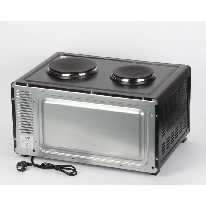 SMH LINE® SMH LINE® Vrijstaande oven met kookplaten - 45L - 1800W - Convectie Mini Oven - Geëmailleerde Holte - Zwart