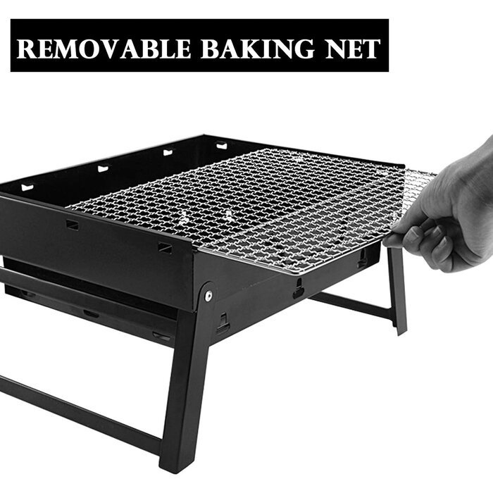 SMH LINE® SMH LINE® Opvouwbare Tafel bbq - Houtskoolbarbecue - Draagbaar Barbeque - Camping Grill - 59x22x22cm (LxBxH) - Tafelbarbecues