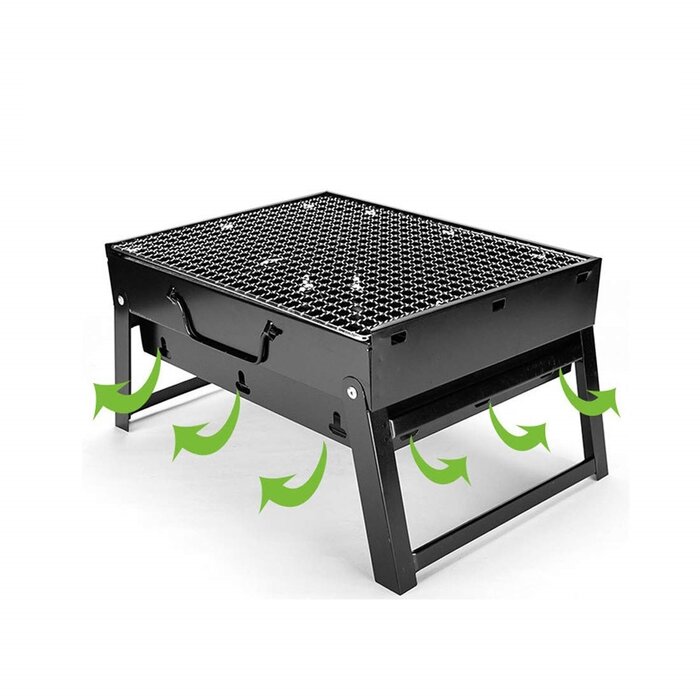SMH LINE® SMH LINE® Opvouwbaar Houtskoolbarbecue - Draagbaar Barbeque - Camping Grill - 43x29x22 (LxBxH) - Tafelbarbecues