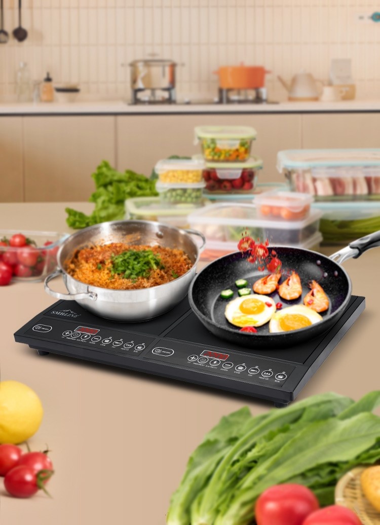 SMH LINE® SMH LINE - Dubbele inductie plaat - 2000 Watt - Zwart