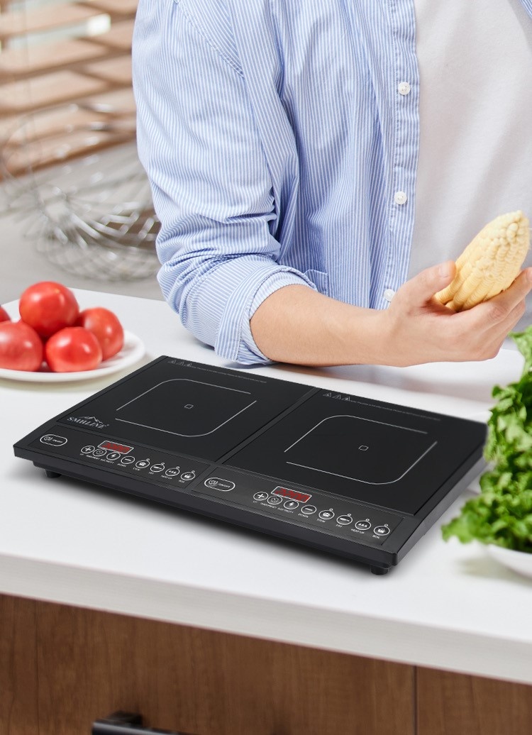 SMH LINE® SMH LINE - Dubbele inductie plaat - 2000 Watt - Zwart