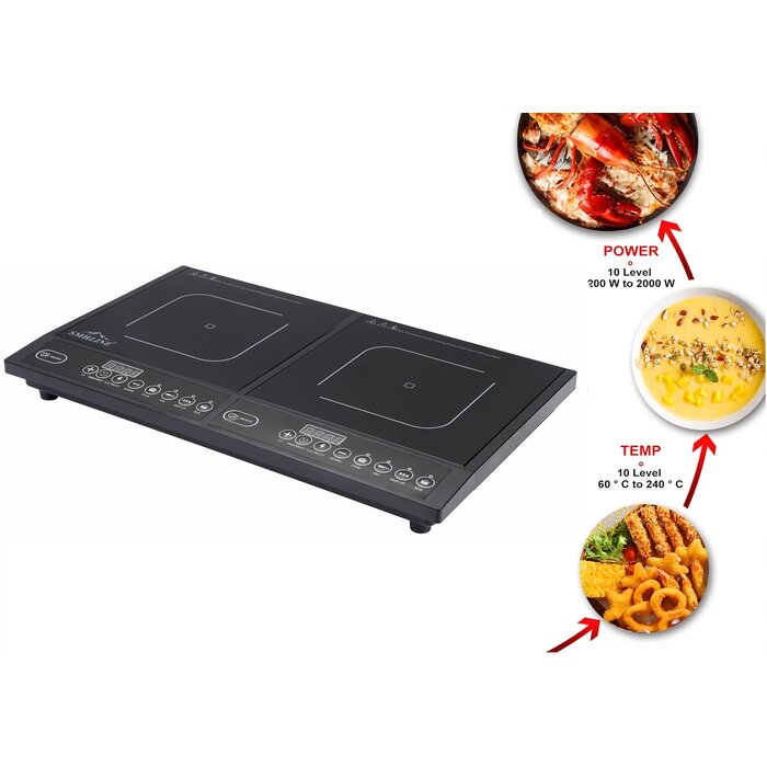 SMH LINE® SMH LINE - Dubbele inductie plaat - 2000 Watt - Zwart