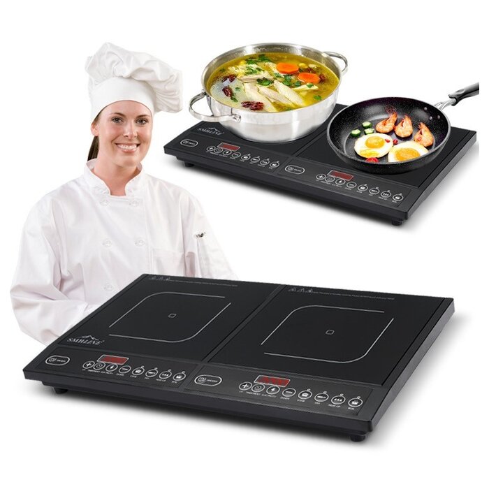 SMH LINE® SMH LINE - Dubbele inductie plaat - 2000 Watt - Zwart