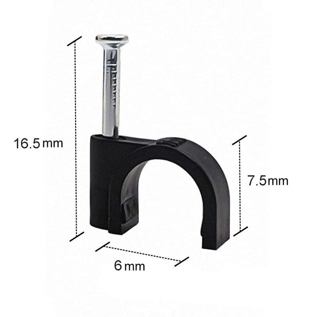 KABEL KLIP 100 STUKS ZWART