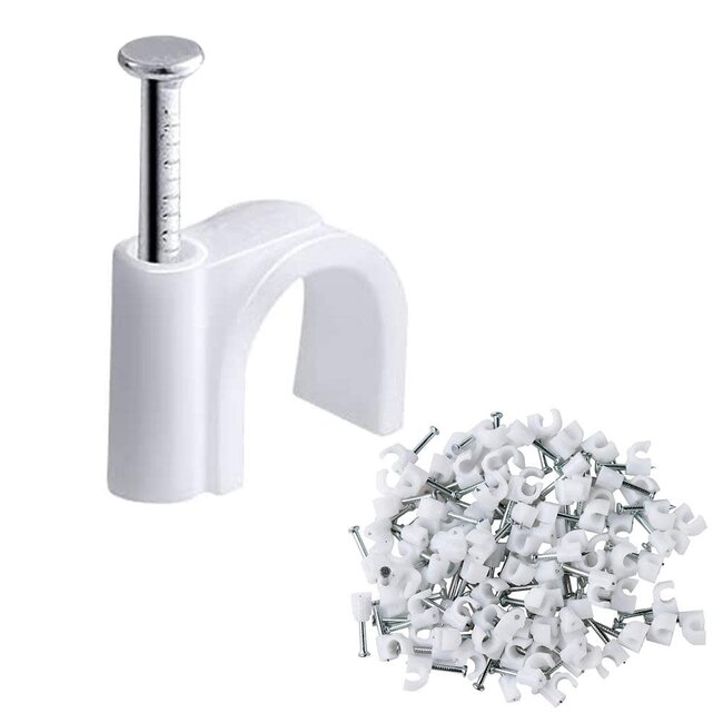 KABEL CLIP 100 STUKS WIT