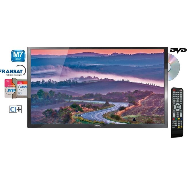 TELECO TELECO TEK 22" + DVD DVB-S2 M7 FASTSCAN + 12V ZONDER VOET