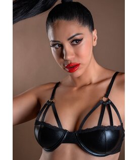 Wetlook Bra with Straps - S