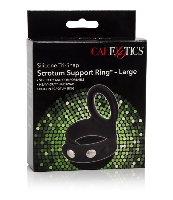 Calexotics Silicone Tri-Snap Scrotum Support Ring - Large