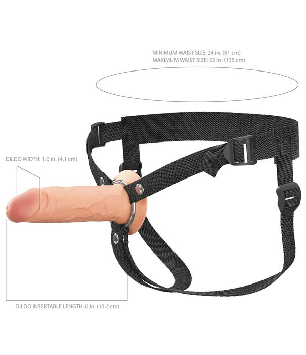 Pipedream 6” Hollow Silicone Strap-On