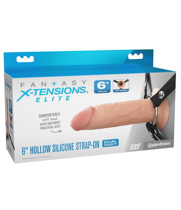 Pipedream 6” Hollow Silicone Strap-On