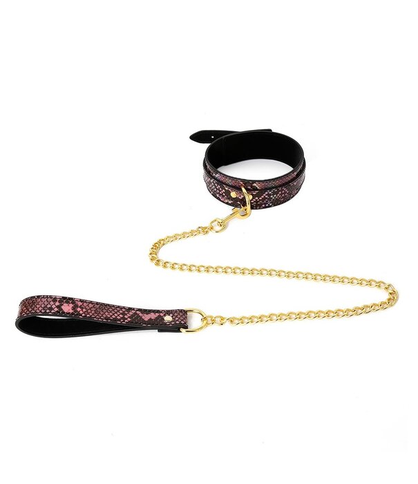o-products Collar with Leash Reptile & Gold