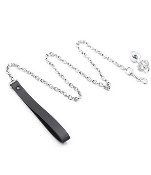 Anal Plug with Chain Leash