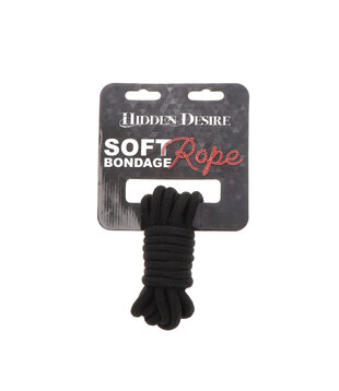Soft Bondage Rope - 3m Black
