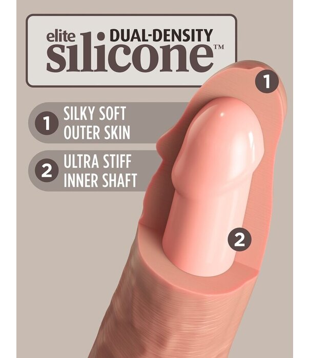 King Cock Elite 8" Vibrating Dual Density Silicone Cock